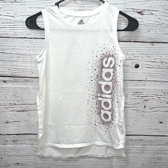 Adidas Girls White Patriotic Tank Top - Picture 1 of 4